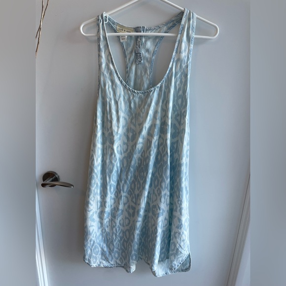 Denim-esque racer backed leopard print dress (Anthropologie) - Picture 1 of 7